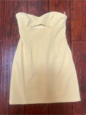 Zara Strapless Pale Yellow Mini Dress